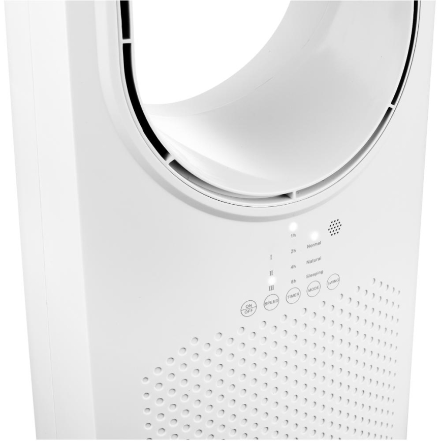 Sencor - Siivetön lattiatuuletin 50W/230V valkoinen + kauko-ohjaus
