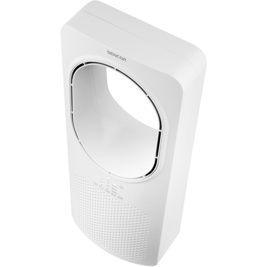 Sencor - Siivetön lattiatuuletin 50W/230V valkoinen + kauko-ohjaus
