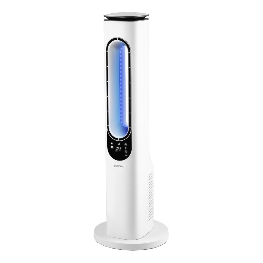 Sencor - Siivetön tornituuletin 50W/230V valkoinen + kauko-ohjaus