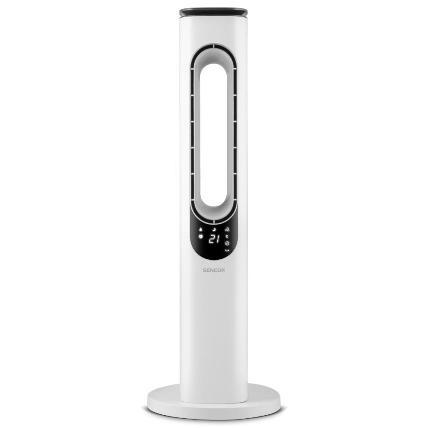 Sencor - Siivetön tornituuletin 50W/230V valkoinen + kauko-ohjaus
