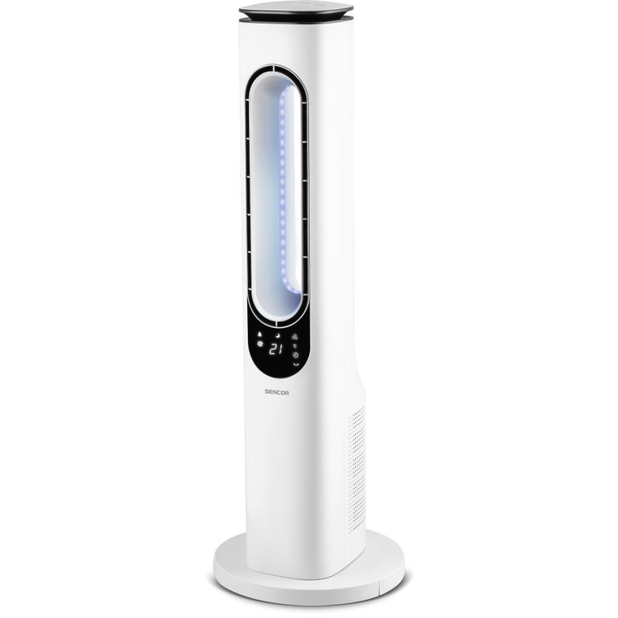Sencor - Siivetön tornituuletin 50W/230V valkoinen + kauko-ohjaus