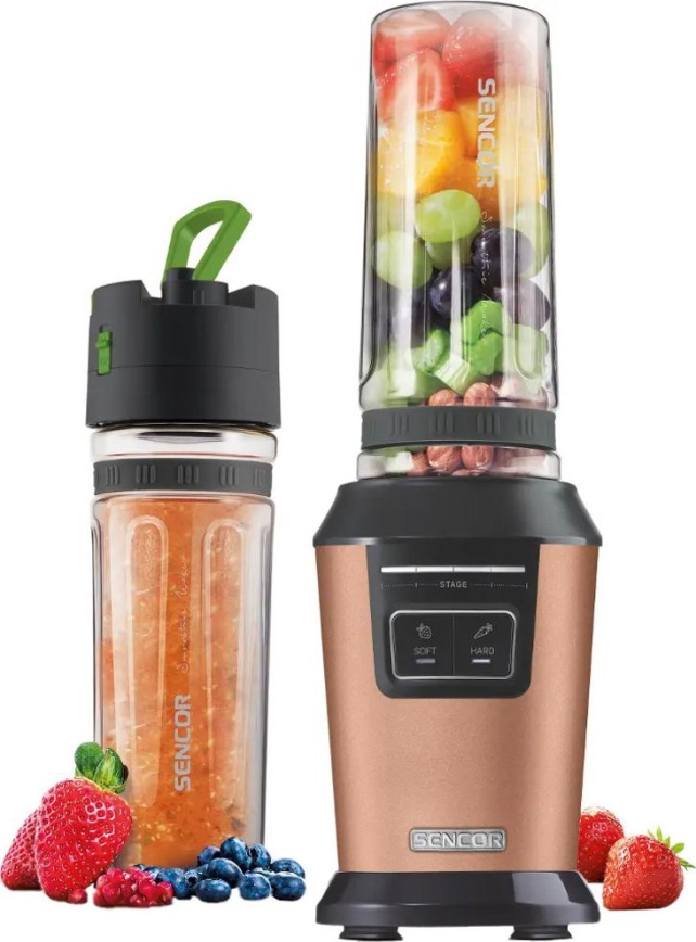 Sencor - Smoothie-sekoitin tarvikkeineen 800W/230V kuparinvärinen