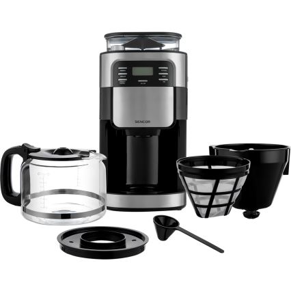 Sencor - Tippa kahvinkeitin 1,5 l LCD-näytöllä 900W/230V