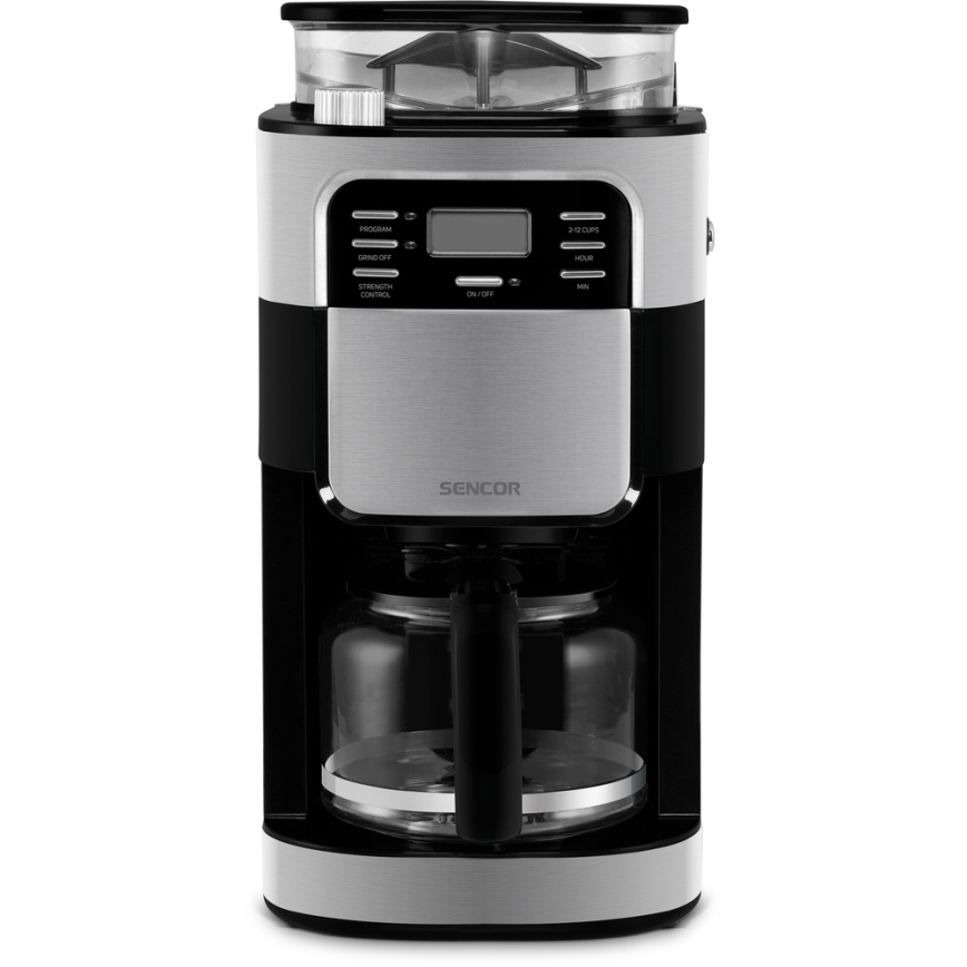 Sencor - Tippa kahvinkeitin 1,5 l LCD-näytöllä 900W/230V