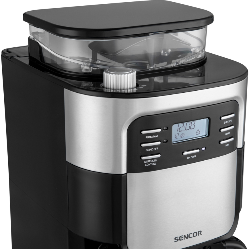 Sencor - Tippa kahvinkeitin 1,5 l LCD-näytöllä 900W/230V