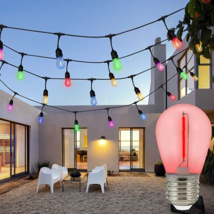 SET 2x LED-polttimo PARTY E27/0,3W/36V punainen