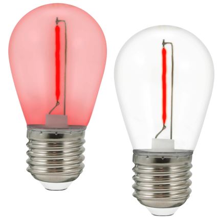 SET 2x LED-polttimo PARTY E27/0,3W/36V punainen