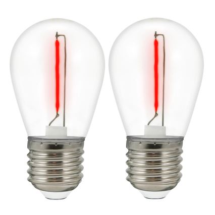 SET 2x LED-polttimo PARTY E27/0,3W/36V punainen