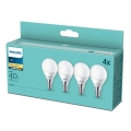 SET 4x LED Polttimo Philips P45 E14/5,5W/230V 2700K