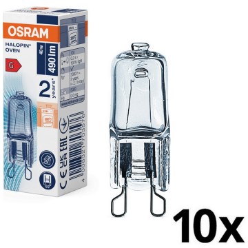 Setti 10 kpl uunilamppuja HALOPIN G9/40W/230V 2700K - Osram