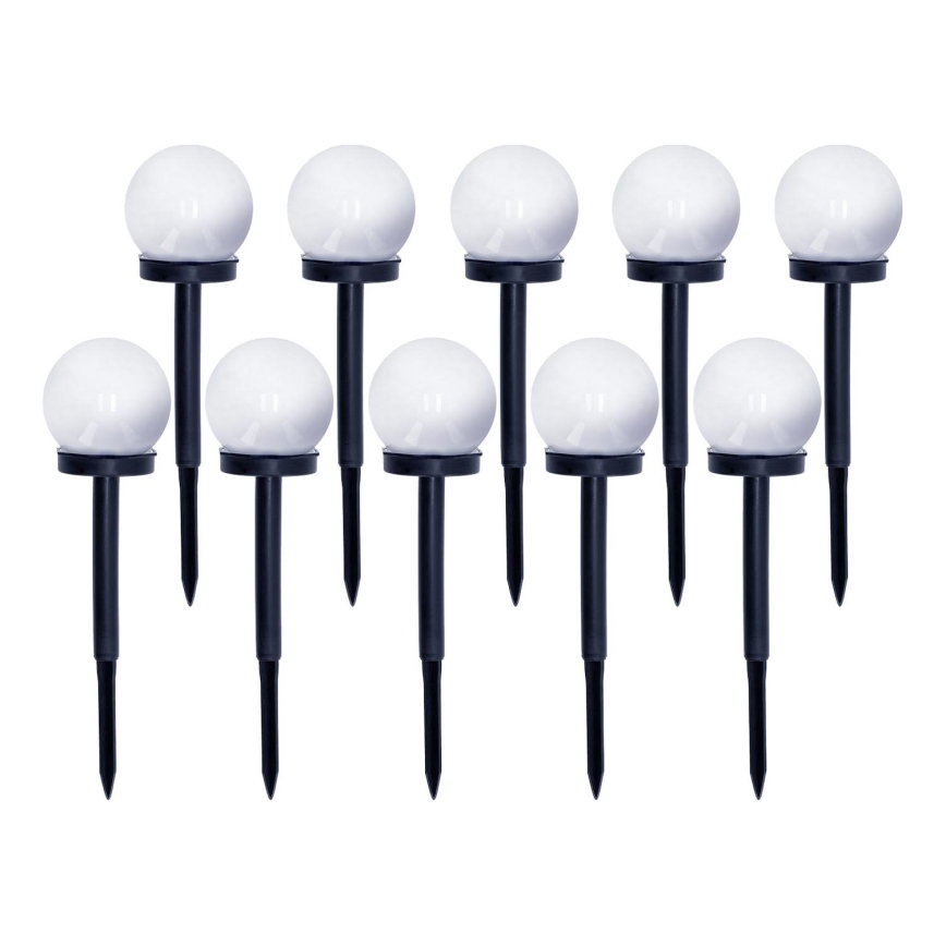 SETTI 10x LED-aurinkolamppu LED/0,12W/1,2V 6500K IP44 musta/valkoinen