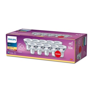 SETTI 10x LED-polttimo Philips GU10/4,6W/230V 2700K