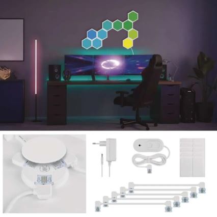 SETTI 10x RGBIC Himmennyspaneeli LED/1,9W/230V Wi-Fi Tuya