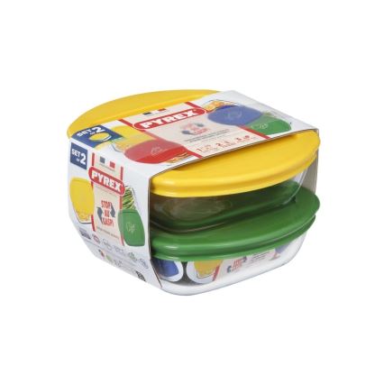 Setti 2 kpl PYREX-lasipurkkeja elintarvikkeille 0,3 l