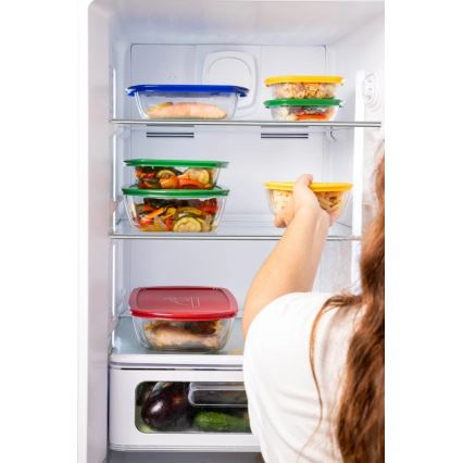 SETTI 2 kpl PYREX-lasisia ruokasäilytysastioita 1,2/2,5 l