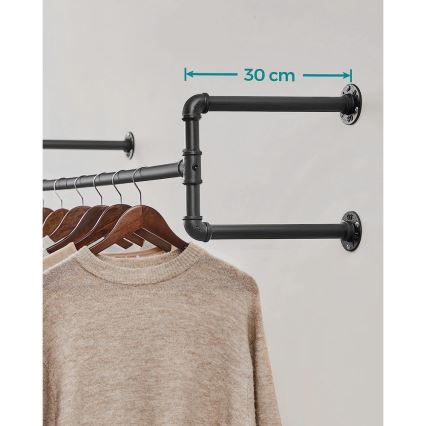 Setti 2 kpl seinänaulakkoja henkareille LINEA, musta