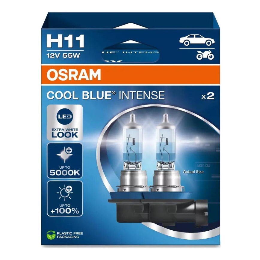 SETTI 2x Autopolttimo COOL SININEN H11 PGJ19-2/55W/12V 5000K - Osram