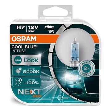 SETTI 2x Autopolttimo COOL SININEN H7 PX26d/55W/12V 5000K - Osram