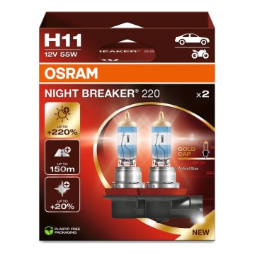 SETTI 2x Autopolttimo NIGHT BREAKER H11 PGJ19-2/55W/12V - Osram