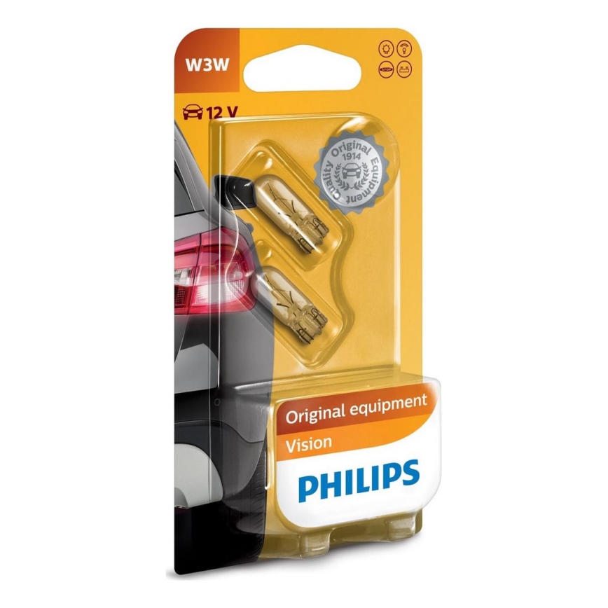 SETTI 2x Autopolttimo Philips VISION 12256B2 W2,1x9,5d/3W/12V