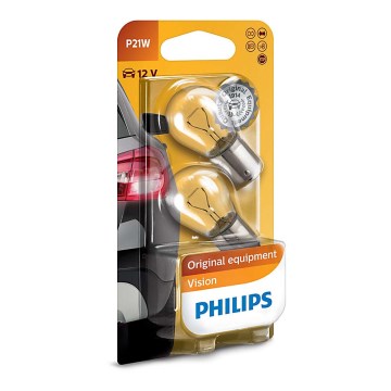 SETTI 2x Autopolttimo Philips VISION 12498B2 P21W BA15s/21W/12V