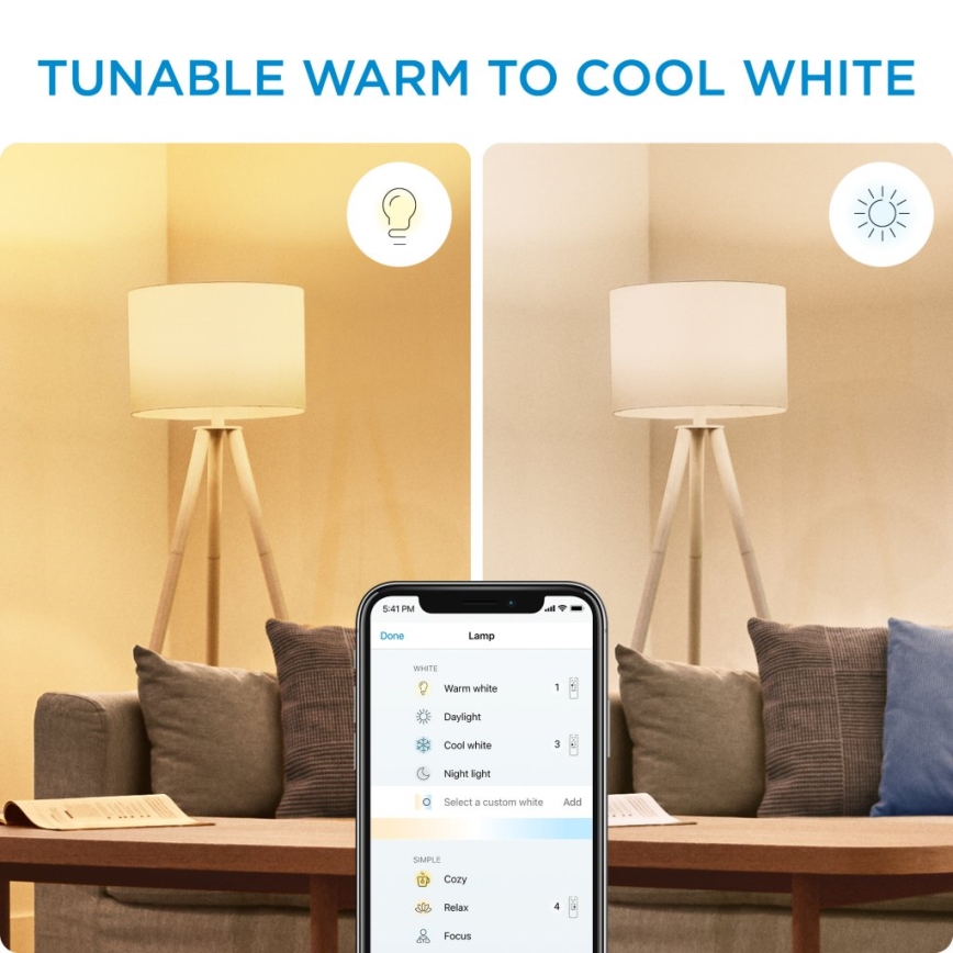 SETTI 2x Himmennettävä LED-polttimo C37 E14/4,9W/230V 2700-6500K CRI 90 Wi-Fi - WiZ