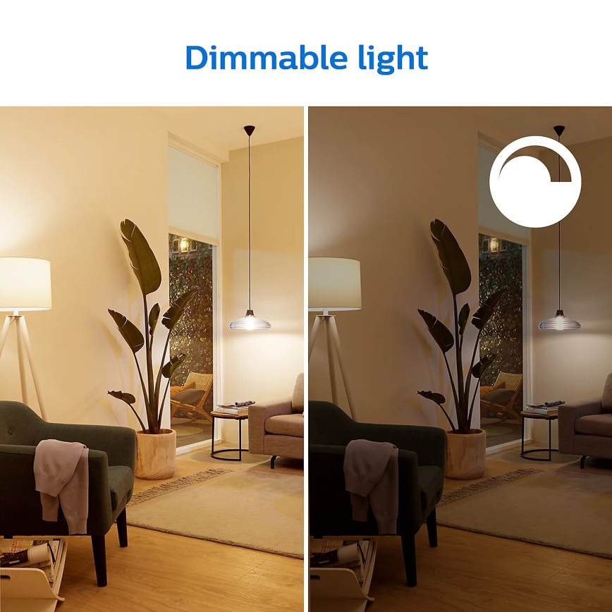 SETTI 2x Himmennettävä LED-polttimo Philips A60 E27/8W/230V Wi-Fi