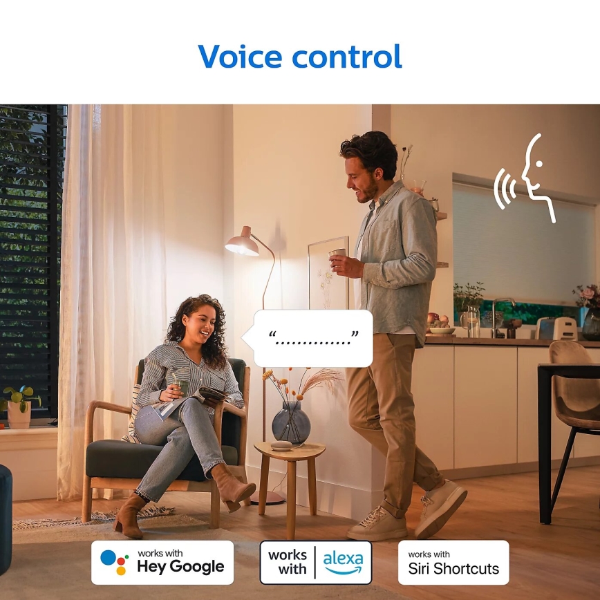 SETTI 2x Himmennettävä LED-polttimo Philips A60 E27/8W/230V Wi-Fi