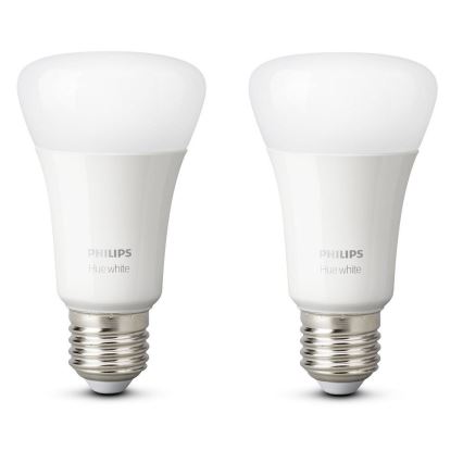 SETTI 2x Himmennettävä LED-polttimo Philips Hue VALKOINEN E27/9W/230V 2700K