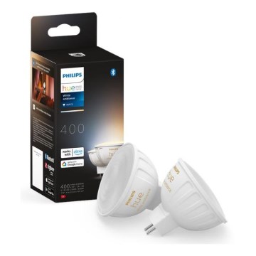 SETTI 2x Himmennettävä LED-polttimo Philips Hue White Ambiance GU5,3/MR16/5,1W/12V 2200-6500K