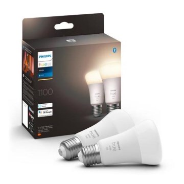 SETTI 2x Himmennettävä LED-polttimo Philips Hue WHITE E27/9,5W/230V 2700K