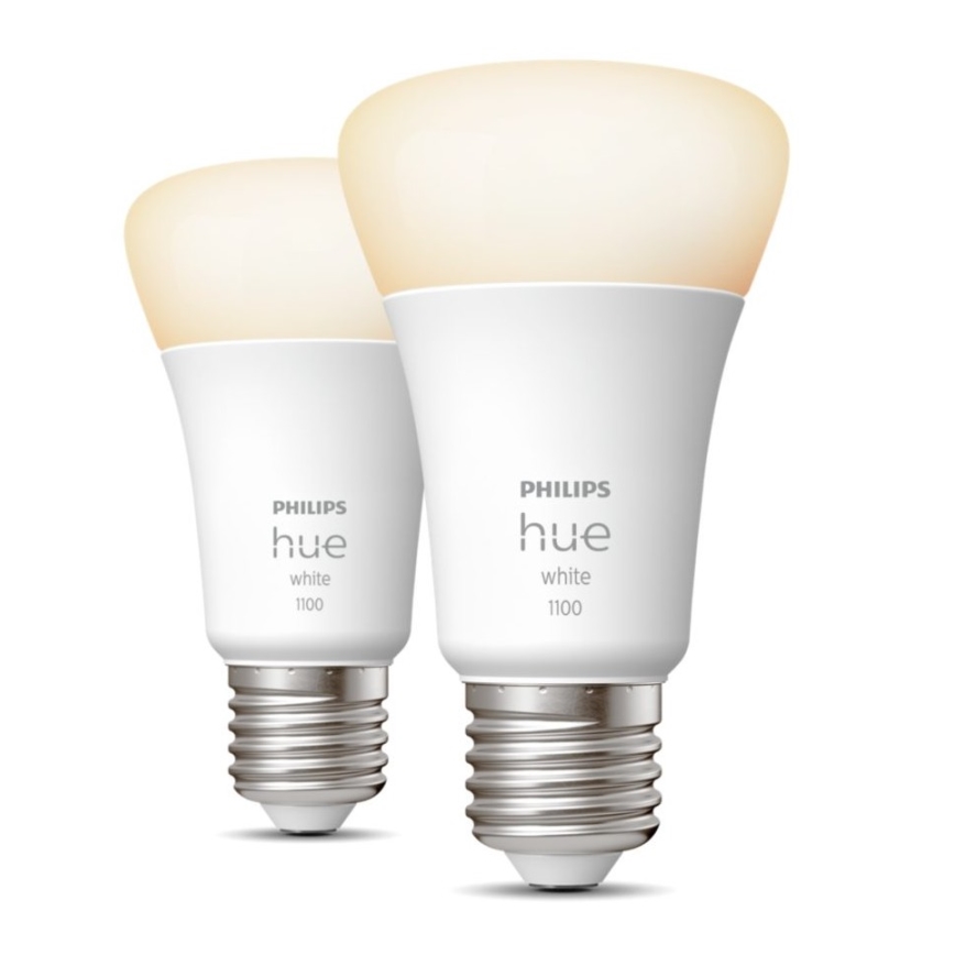 SETTI 2x Himmennettävä LED-polttimo Philips Hue WHITE E27/9,5W/230V 2700K