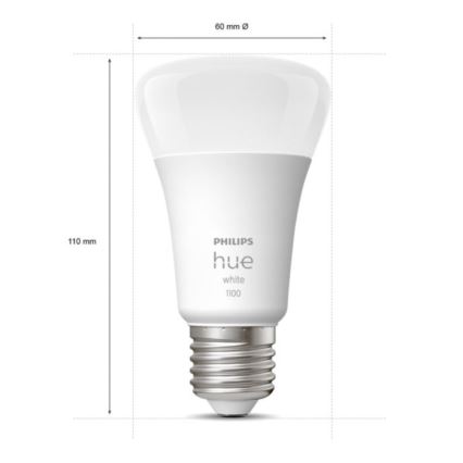 SETTI 2x Himmennettävä LED-polttimo Philips Hue WHITE E27/9,5W/230V 2700K