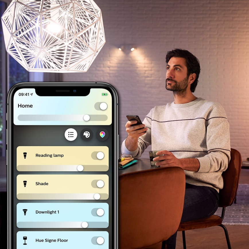 SETTI 2x Himmennettevä LED-polttimo Philips Hue WHITE AMBIANCE B39 E14/4W/230V 2200K - 6500K