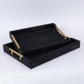 SETTI 2x Koristetarjotin 40x30/34x24 cm musta