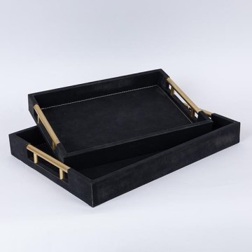 SETTI 2x Koristetarjotin 40x30/34x24 cm musta