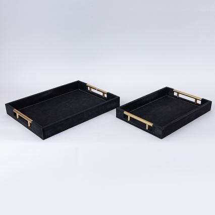 SETTI 2x Koristetarjotin 40x30/34x24 cm musta