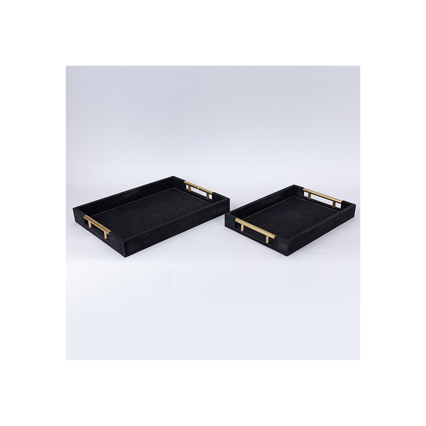 SETTI 2x Koristetarjotin 40x30/34x24 cm musta