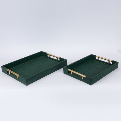 SETTI 2x Koristetarjotin 40x30/34x24 cm vihreä