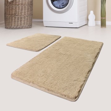 SETTI 2x Kylpyhuonematto 60/100 cm beige