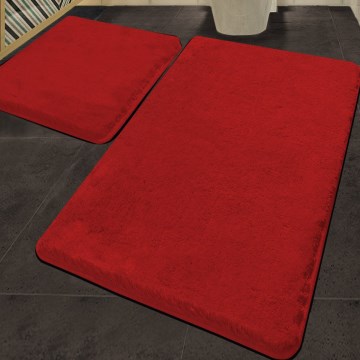 SETTI 2x Kylpyhuonematto 60/100 cm punainen