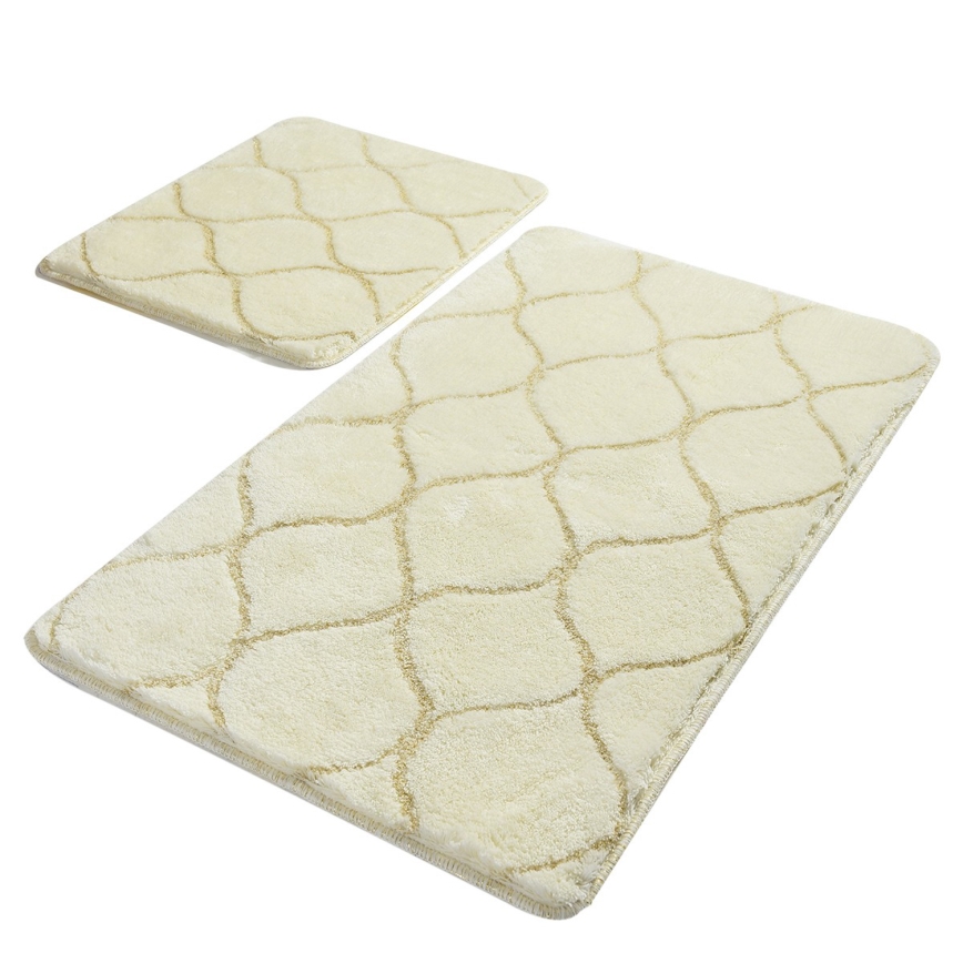 SETTI 2x Kylpyhuonematto INFINITY 60/100 cm beige
