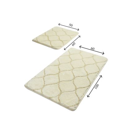 SETTI 2x Kylpyhuonematto INFINITY 60/100 cm beige