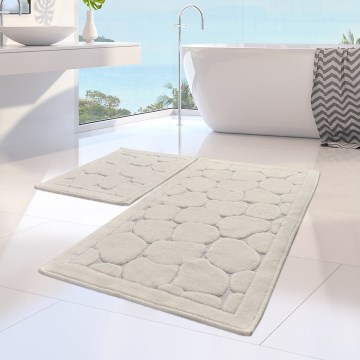 SETTI 2x Kylpyhuonematto LINO 60/100 cm beige