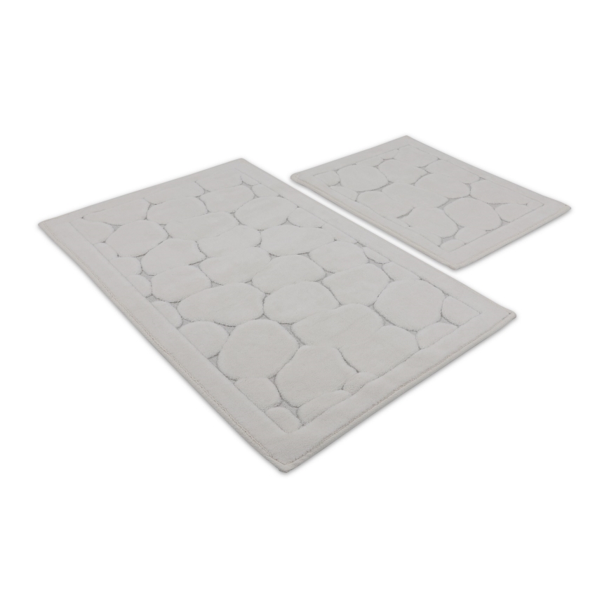 SETTI 2x Kylpyhuonematto LINO 60/100 cm beige