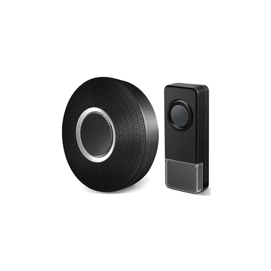 SETTI 2x Langaton ovikello 230V IP55 musta
