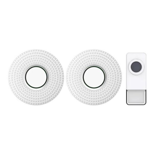 SETTI 2x Langaton ovikello 230V IP55 valkoinen