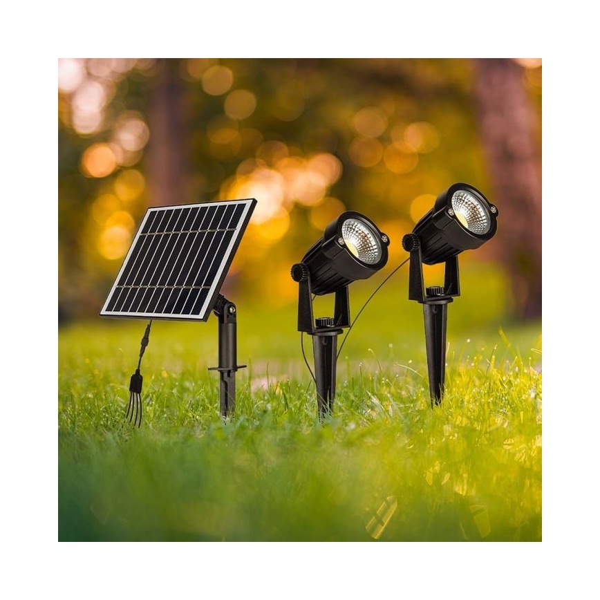 SETTI 2x LED aurinkokennolamppu ulkokäyttöön 2xLED/1,2W/3,7V IP65 3000K