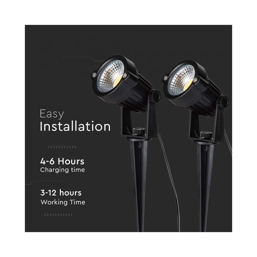 SETTI 2x LED aurinkokennolamppu ulkokäyttöön 2xLED/1,2W/3,7V IP65 3000K