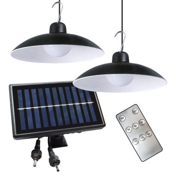 SETTI 2x LED Aurinkovoimariippuvalo hämäräanturilla LED/6W/3,7V 2000 mAh IP44 + kauko-ohjaus